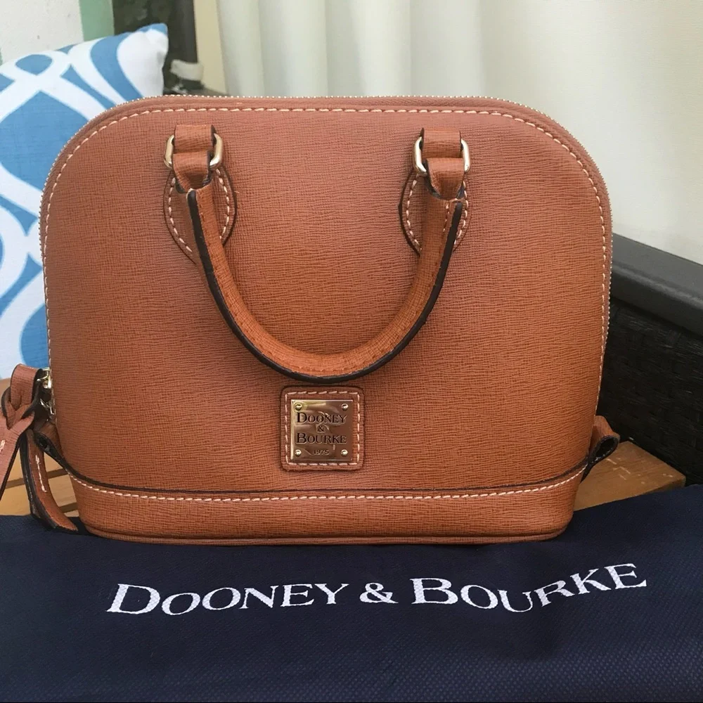 Dooney & Bourke Camel Leather Mini crossbody Bag - Picture 12 of 13